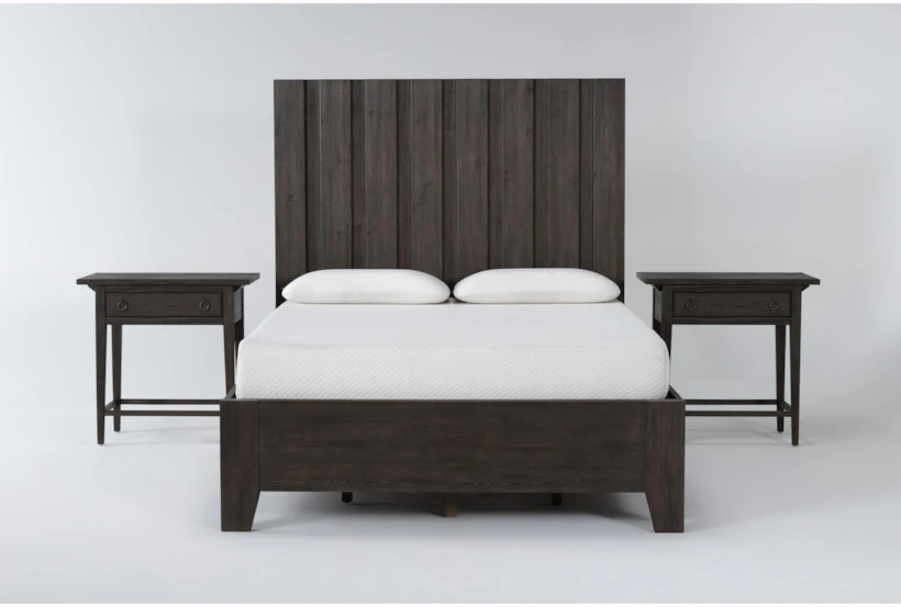 Gustav California King Wood Storage 3 Piece Bedroom Set With 2 Open Nightstands By Nate Berkus + Jeremiah Brent - 360