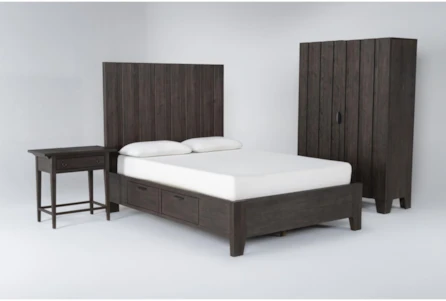 Gustav California King Storage 3 Piece Bedroom Set With Open Nightstand + Armoire By Nate Berkus + Jeremiah Brent