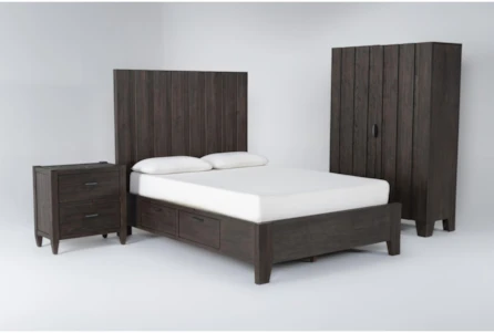 Gustav King Storage 3 Piece Bedroom Set With Nightstand + Armoire By Nate Berkus + Jeremiah Brent