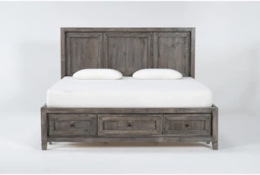 Coop Grey California King Panel Bed With Storage