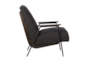 Metal Frame + Fabric Accent Chair With Wood Detail - Side