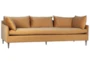 Ochre Velvet Loose Cushion Back Sofa                                 - Front