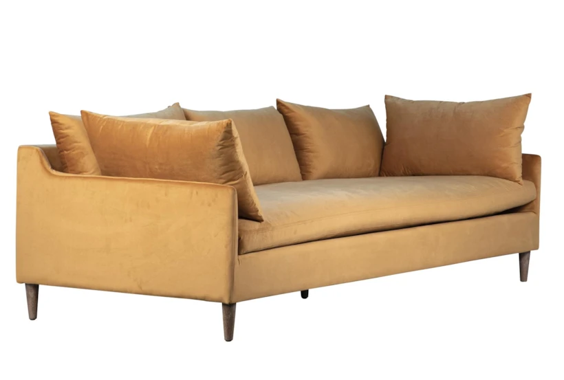 Ochre Velvet Loose Cushion Back Sofa                                 - 360