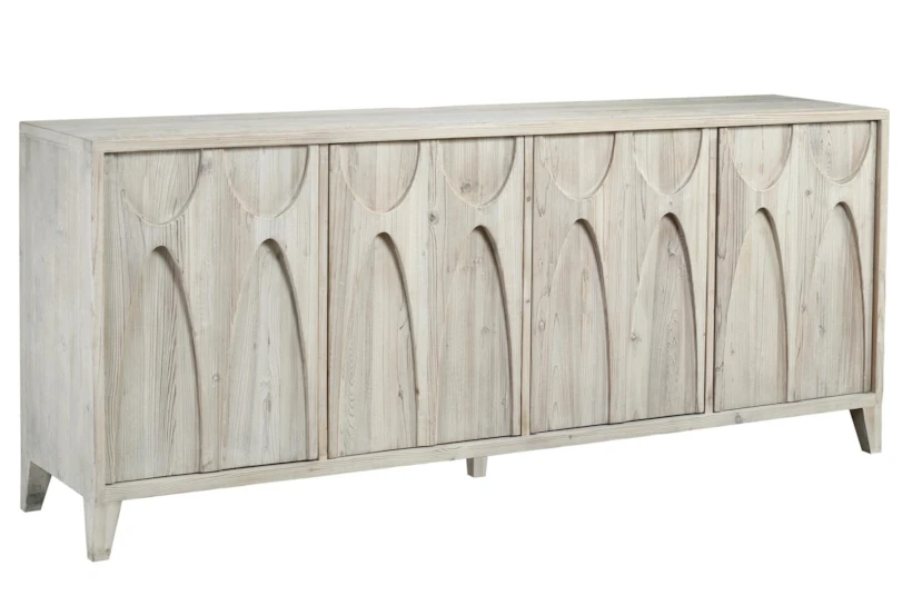 Whitewashed Mid-Century Arch Sideboard                                             - 360