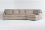 Alessandro Mocha 161" 2 Piece Sectional with Right Arm Facing Cuddler - Signature