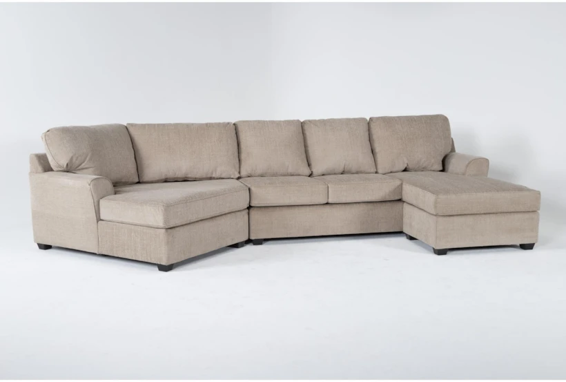 Alessandro Mocha 161" 2 Piece Dual Chaise Sectional with Left Arm Facing Cuddler - 360