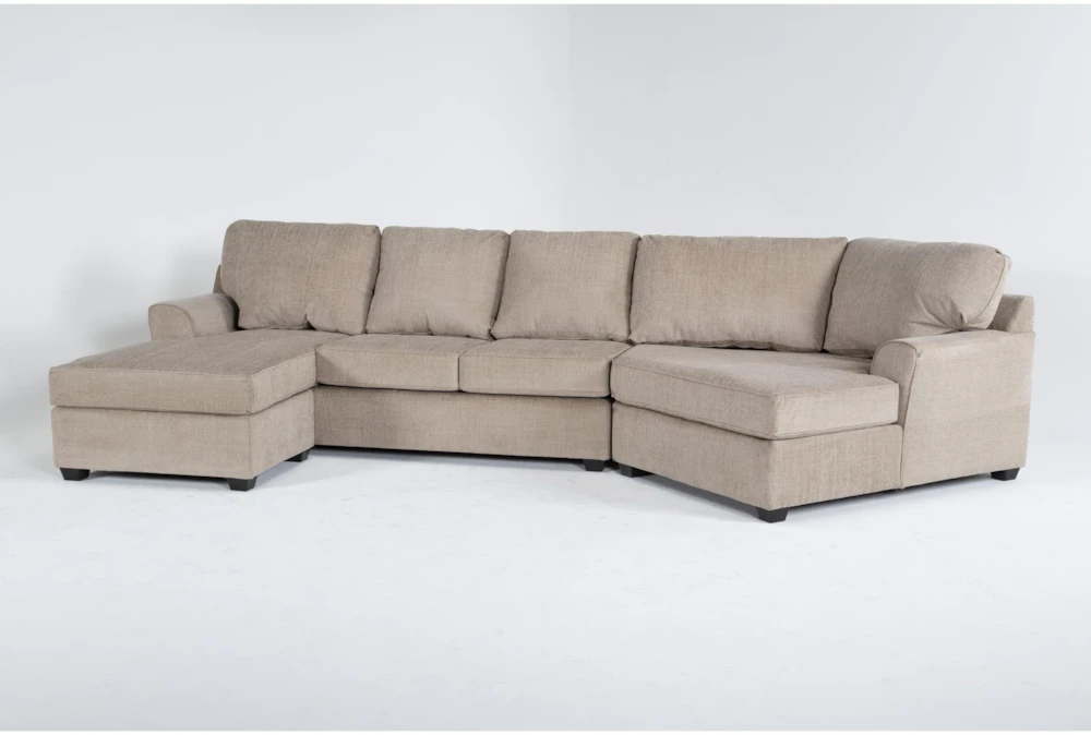 Alessandro Mocha 161" 2 Piece Dual Chaise Sectional with Right Arm Facing Cuddler