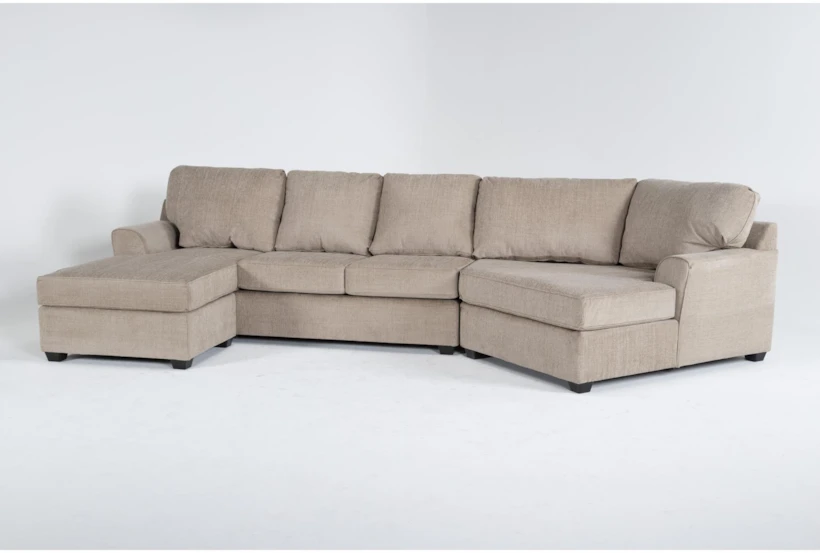 Alessandro Mocha 161" 2 Piece Dual Chaise Sectional with Right Arm Facing Cuddler - 360