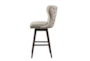 Marlow Camel/Brown High Wingback Button Tufted Swivel Bar Stool - Side