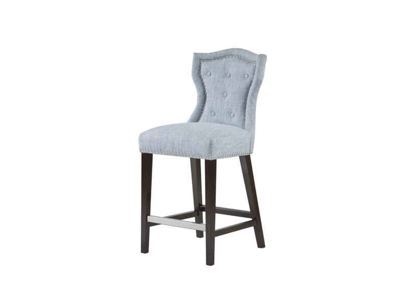 Marc Light Blue Counter Stool With Back - 360