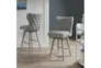 Marlow Grey High Wingback Button Tufted Swivel Bar Stool - Room