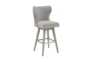 Marlow Grey High Wingback Button Tufted Swivel Bar Stool - Signature