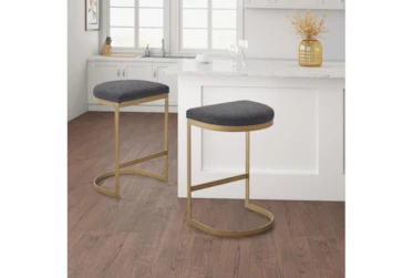 Charcoal/Antique Gold Counter Stool
