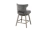 Walsh Charcoal Swivel Counter Stool With Back - Back
