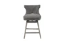 Walsh Charcoal Swivel Counter Stool With Back - Front