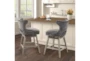 Walsh Charcoal Swivel Counter Stool With Back - Room