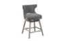 Walsh Charcoal Swivel Counter Stool With Back - Signature