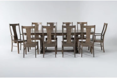 Farmlyn Oatmeal 11 Piece Extension Dining Set With Side Chairs And Arm Chairs
