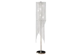61 Inch Clear Crystal Bead Chandelier Floor Lamp