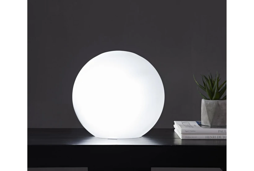 10 Inch Frosted Sphere White Light Table Lamp With Dimmer - 360