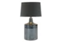 28 Inch Emerald Gray Charcoal Drum Table Lamp With Black Shade - Signature
