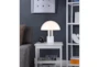 14 Inch Frosted Glass Silver Satin Nickel + Marble Glowing Mushroom Table Lamp - Signature