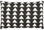 14X22 Black + White Triangle Block Print Lumbar Throw Pillow - Signature