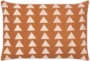 14X22 Rust Orange + Dusty Pink Triangle Block Print Lumbar Throw Pillow - Signature