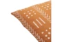 20X20 Rust Orange + Dusty Pink Mudcloth Block Print Throw Pillow - Detail