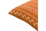 22X22 Rust Orange + Dusty Pink Mudcloth Stripe Block Print Throw Pillow - Detail