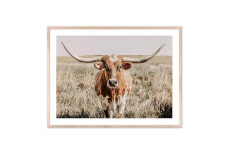 40X30 Longhorn I By Teri James With Natural Frame