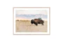 60X40 Male Bull Wild Bison With Natural Frame - Signature