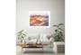 60X40 Multicolor Mountain Peaks With White  Frame - Room