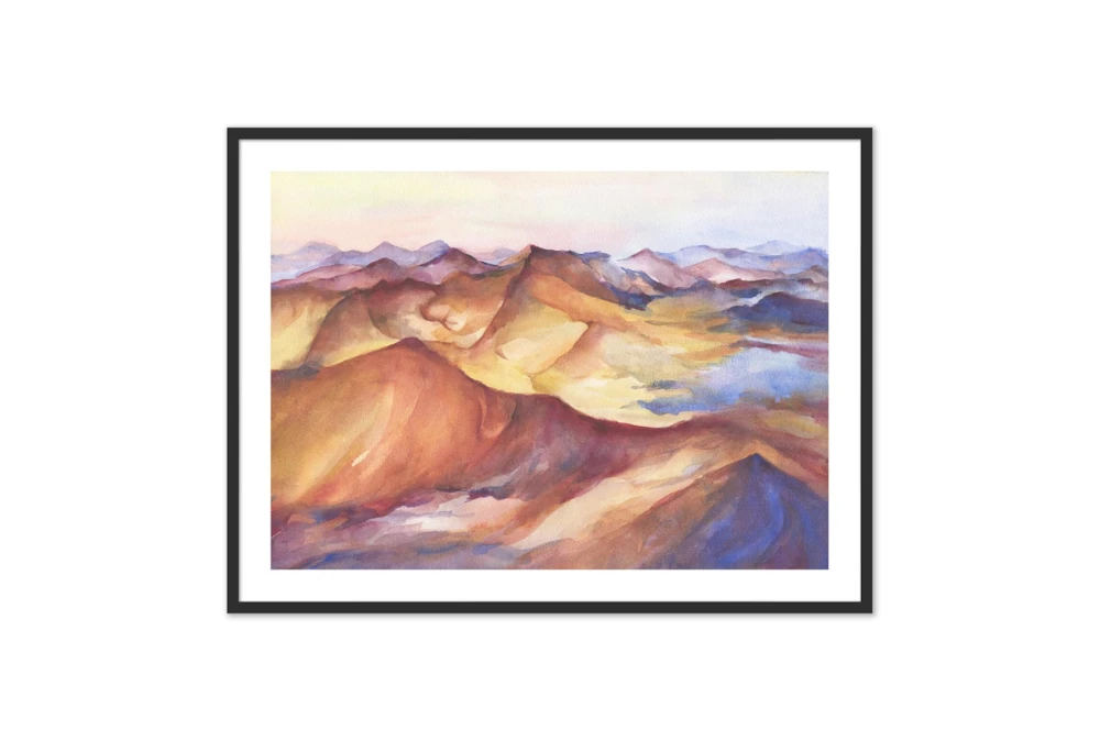 60X40 Multicolor Mountain Peaks With Black Frame