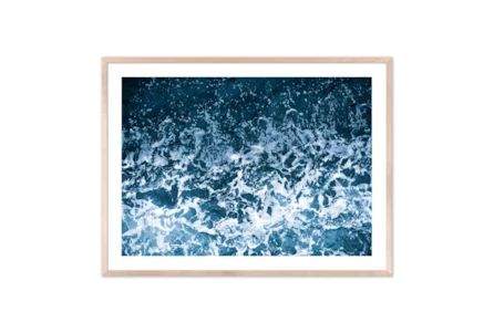 60X40 Aerial View Of Salt Ocean Waves With Natural Frame - Main