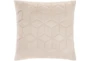 18X18 Light Beige Diamond Quilt Velvet Throw Pillow - Signature