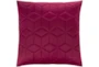 22X22 Magnenta Red Diamond Quilt Velvet Throw Pillow - Signature