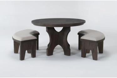 Gustav 48 Inch Round Dining With Curved Benches Set For 4 By Nate Berkus + Jeremiah Brent