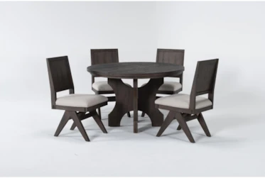 Gustav 5 Piece 48 Inch Round Dining Set With Angled Side Chairs By Nate Berkus And Jeremiah Brent