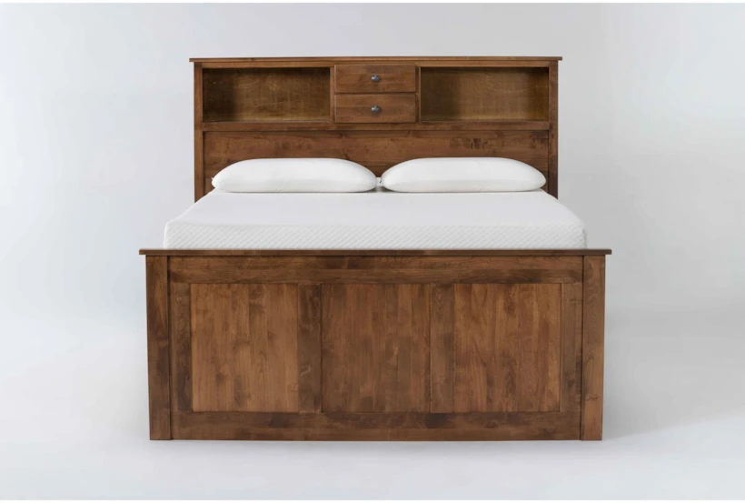 Carson Queen Wood Bookcase Captains Bed - 360