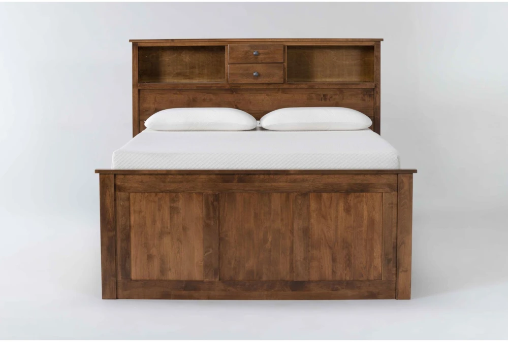 Carson Queen Wood Bookcase Captains Bed