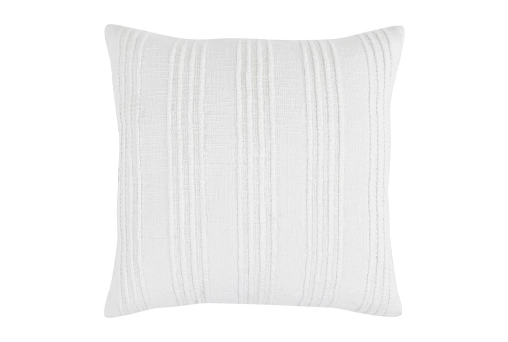 22X22 White Tonal Stripe Throw Pillow