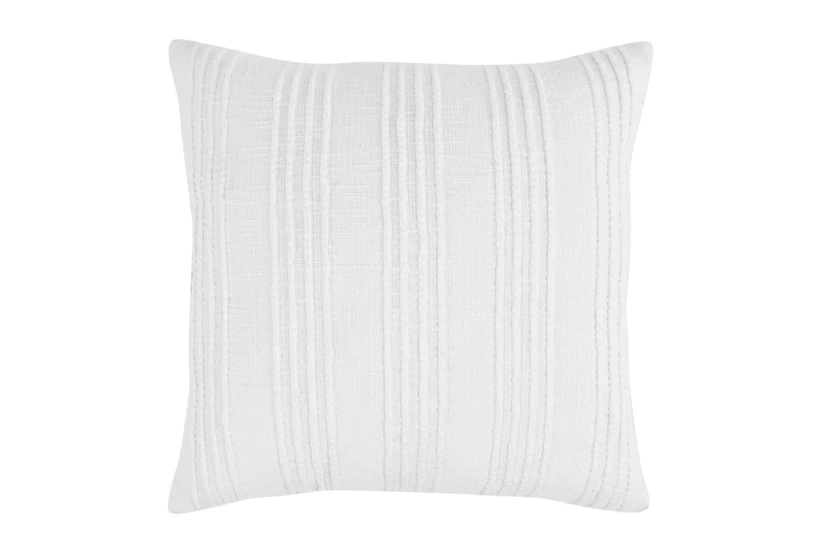 22X22 White Tonal Stripe Throw Pillow - 360