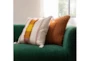 22X22 Orange + Pink Multi Horizontal Stripe Throw Pillow With Tassels - Room