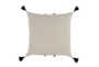 22X22 Blue Multi Horizontal Stripe Throw Pillow With Tassels - Back
