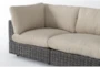 Retreat 117" Outdoor 3 Piece Brown Woven Modular Sofa With Linen Cushions - Detail