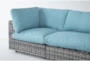 Retreat 117" Outdoor 3 Piece Grey Woven Modular Sofa With Spa Cushions - Detail