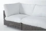 Retreat Outdoor 4 Piece Brown Woven Modular Chaise Sectional With White Cushions - Detail