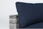 Retreat Outdoor 4 Piece Grey Woven Modular Chaise Sectional With Navy Cushions - Detail