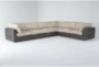 Retreat Outdoor 6 Piece Brown Woven Modular Sectional With Linen Cushions - Signature